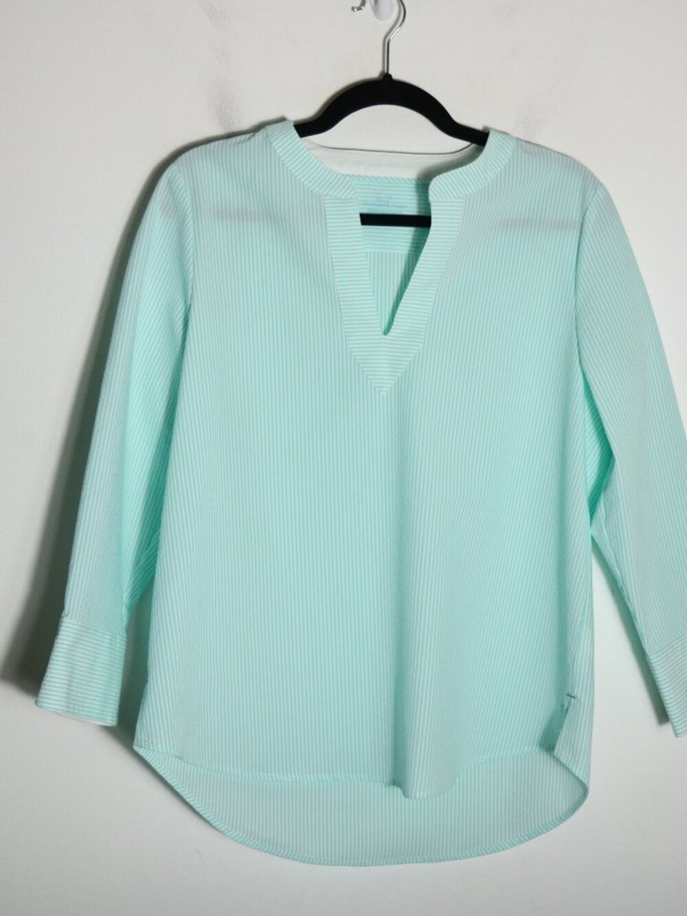 Vineyard Vines Mint Green Split-Neck Blouse